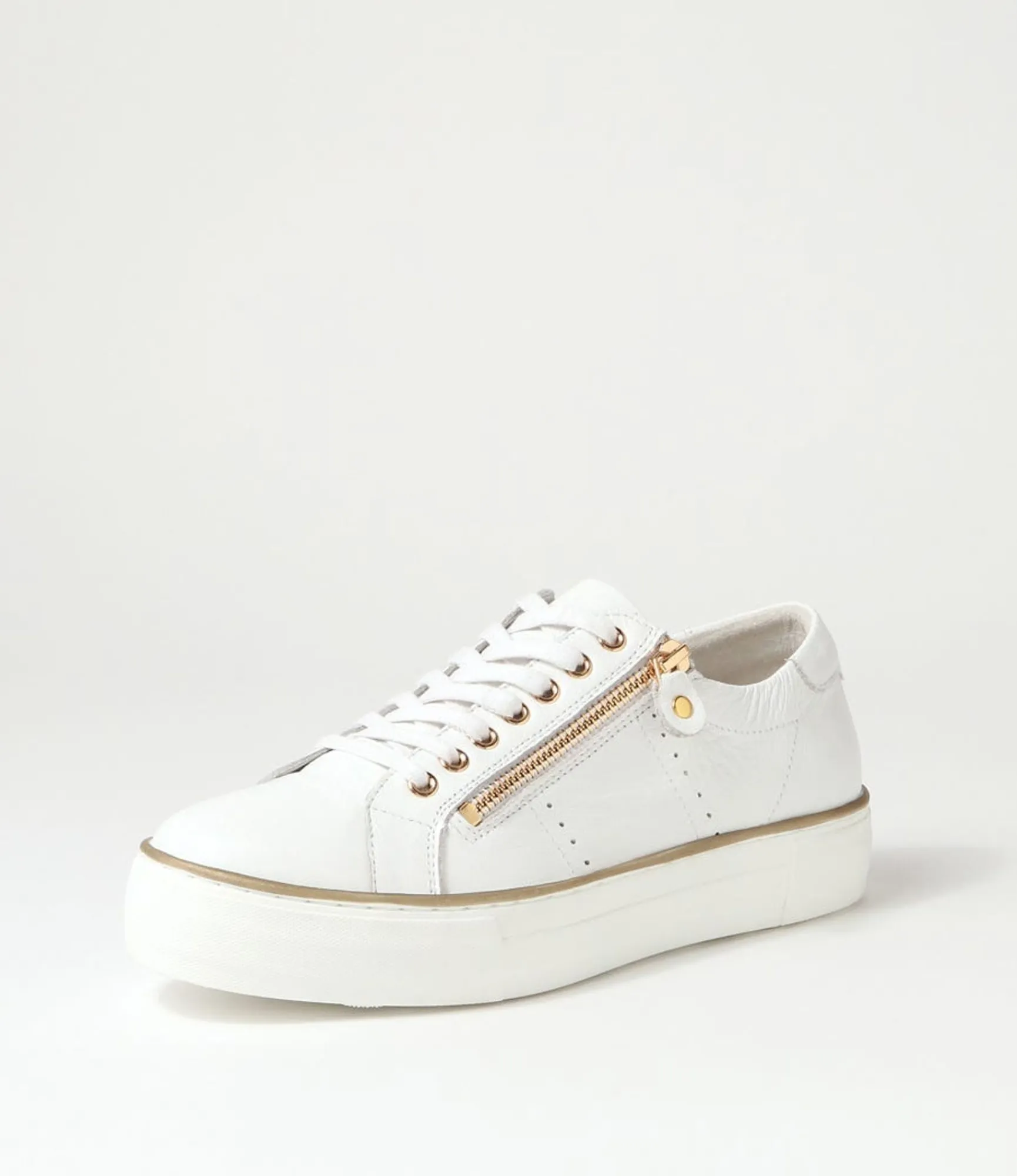 Clearance Midas Shoes Feema White Leather Sneakers