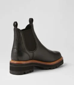 Clearance Midas Shoes Fema Black Tumble Leather Chelsea Boots