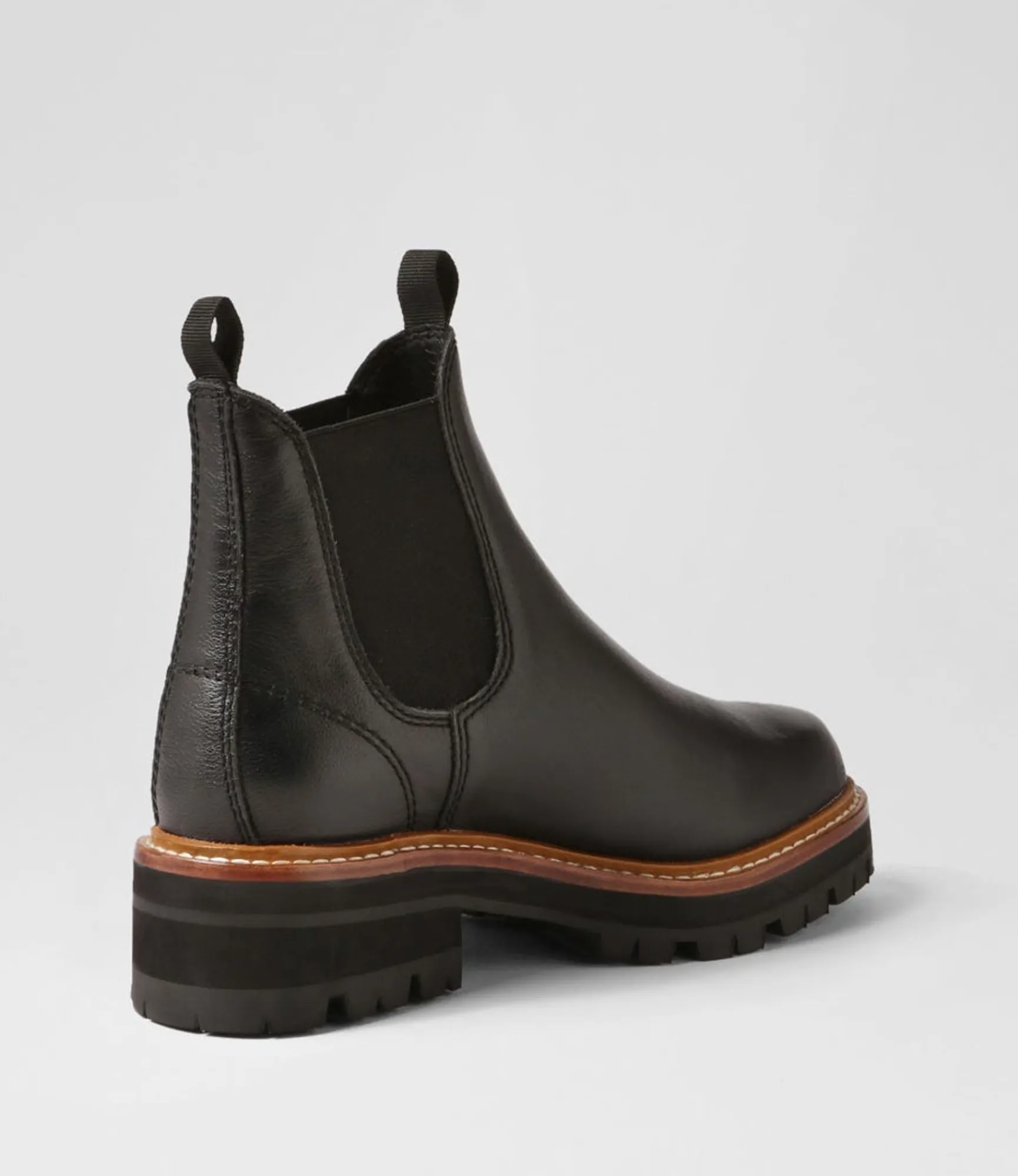 Clearance Midas Shoes Fema Black Tumble Leather Chelsea Boots