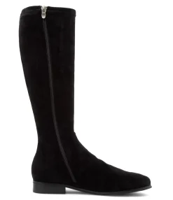Online Midas Shoes Fiery Black Stretch Microsuede Knee High Boots