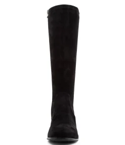 Online Midas Shoes Fiery Black Stretch Microsuede Knee High Boots