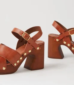 Cheap Midas Shoes Fillie Tan Leather Sandals