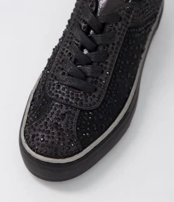 Cheap Midas Shoes Fillip Black Shimmer Leather Mesh Sneakers