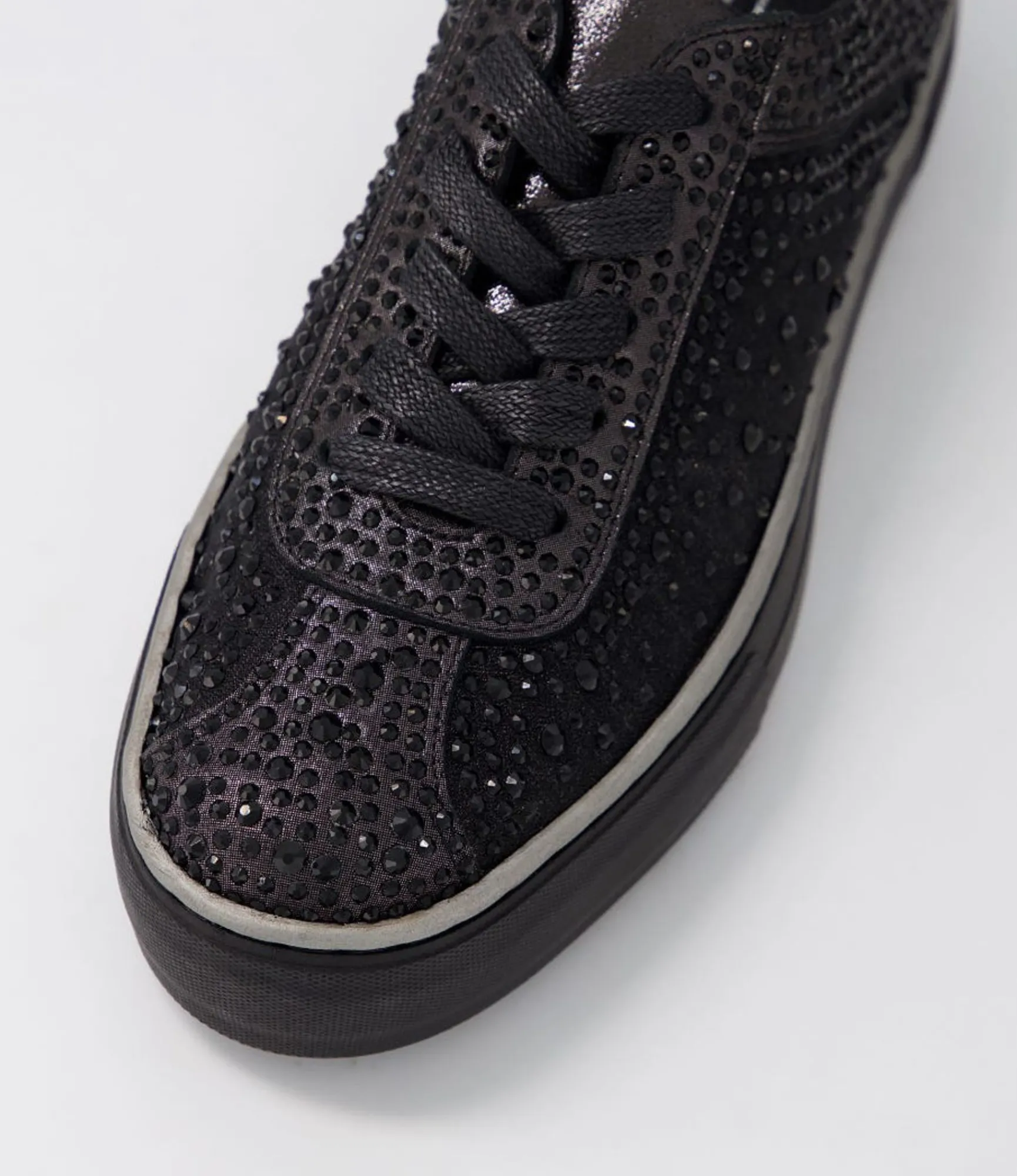 Cheap Midas Shoes Fillip Black Shimmer Leather Mesh Sneakers