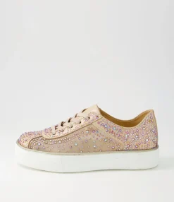 Flash Sale Midas Shoes Fillip Old Gold Shimmer Leather Mesh Sneakers