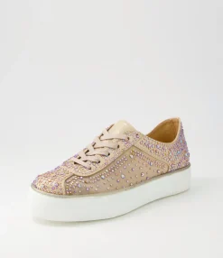 Flash Sale Midas Shoes Fillip Old Gold Shimmer Leather Mesh Sneakers