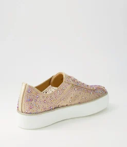 Flash Sale Midas Shoes Fillip Old Gold Shimmer Leather Mesh Sneakers