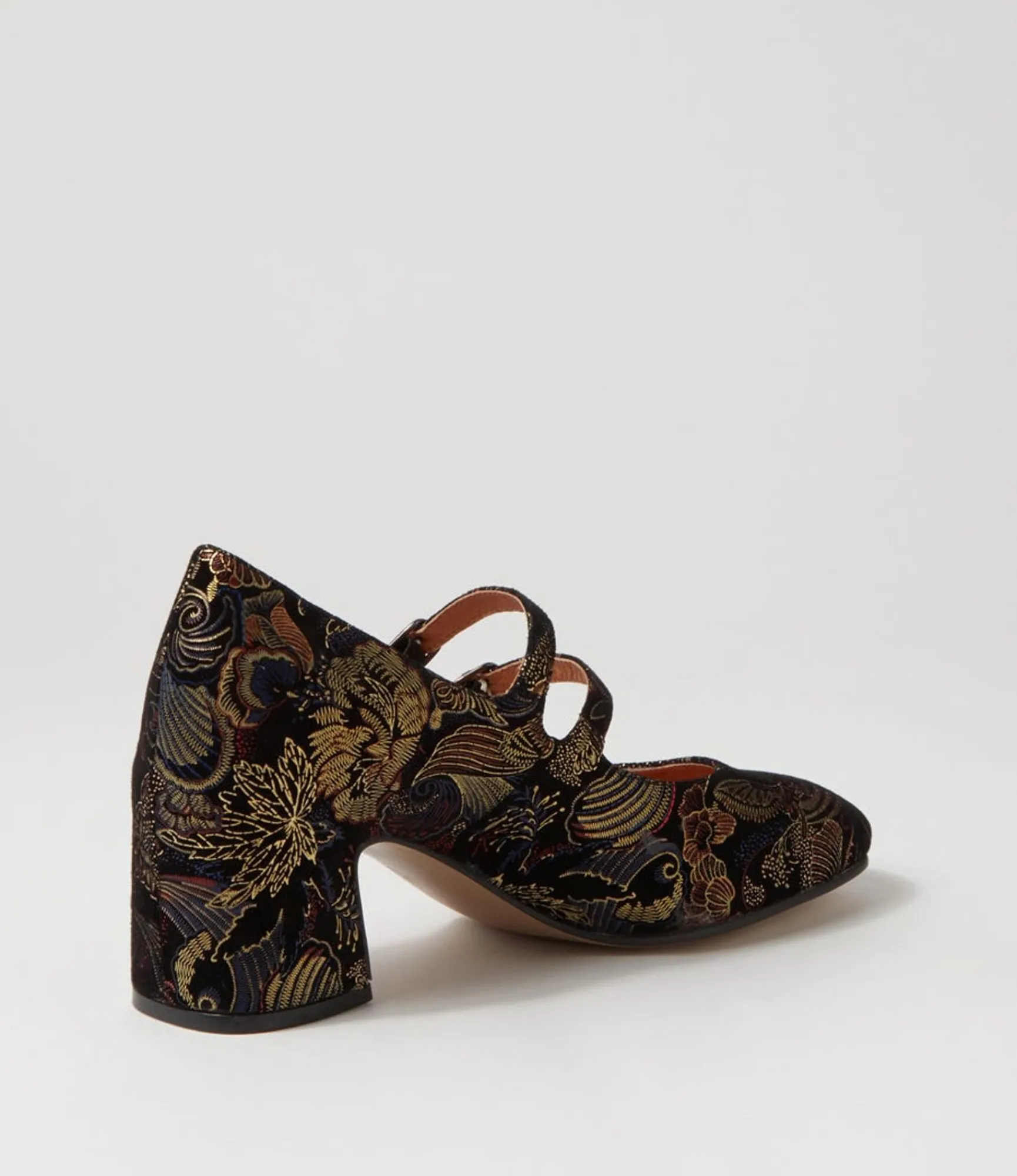 Flash Sale Midas Shoes Fiore Black Metallic Print Suede Mary Janes