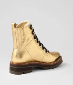 Flash Sale Midas Shoes Fischer Gold Black Tumble Leather Lace Up Boots