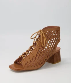 Shop Midas Shoes Floss Dark Tan Leather Sandals