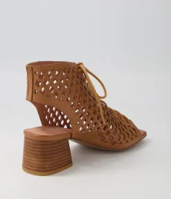 Shop Midas Shoes Floss Dark Tan Leather Sandals