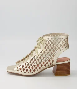 Flash Sale Midas Shoes Floss Pale Gold Leather Sandals