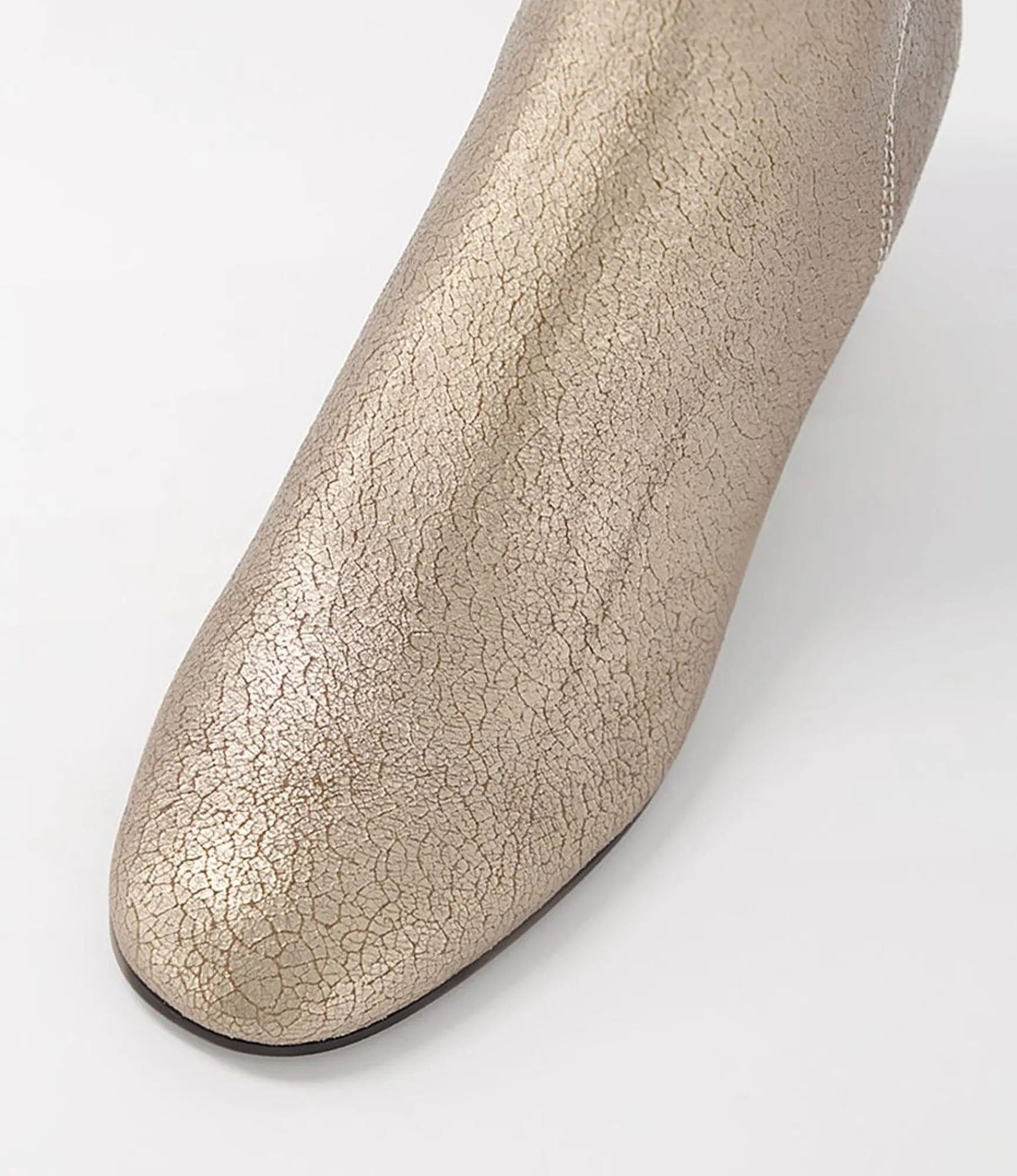 Store Midas Shoes Flossi Champagne Crackle Leather Ankle Boots