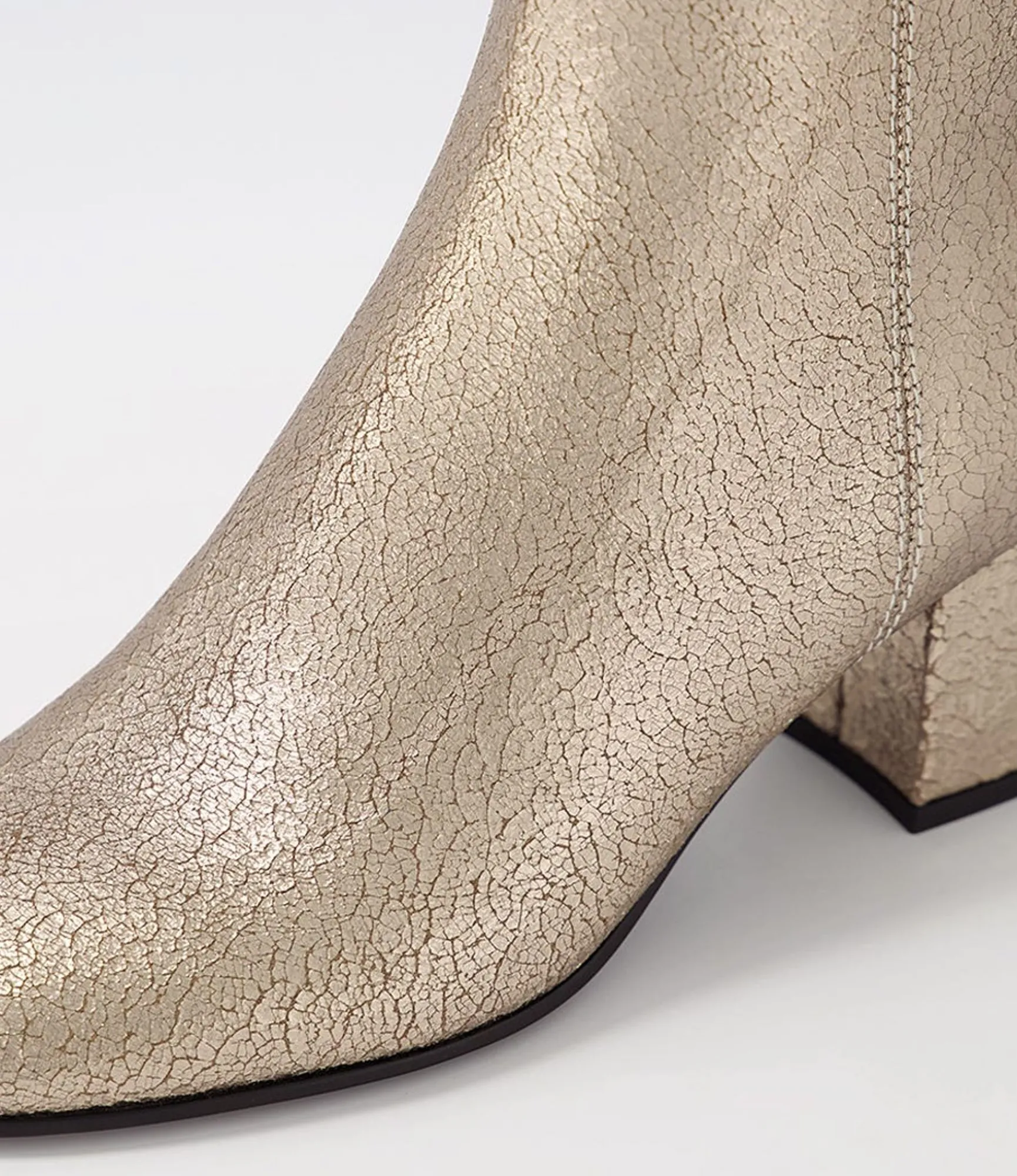 Store Midas Shoes Flossi Champagne Crackle Leather Ankle Boots
