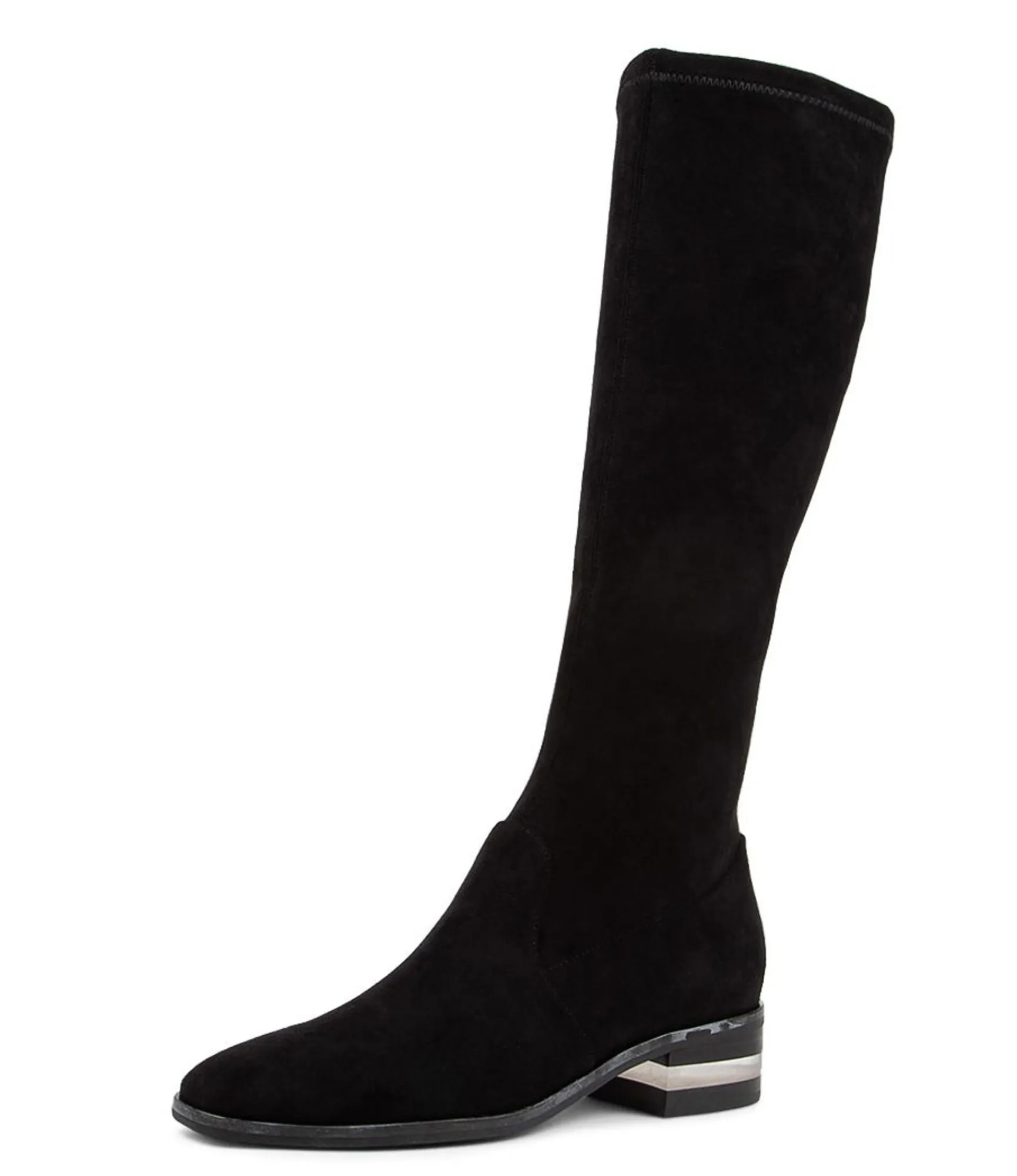 Fashion Midas Shoes Flowe Black Microsuede Knee High Boots Bh