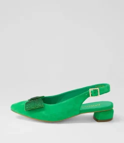 Cheap Midas Shoes Flura Light Emerald Suede Flat Shoes