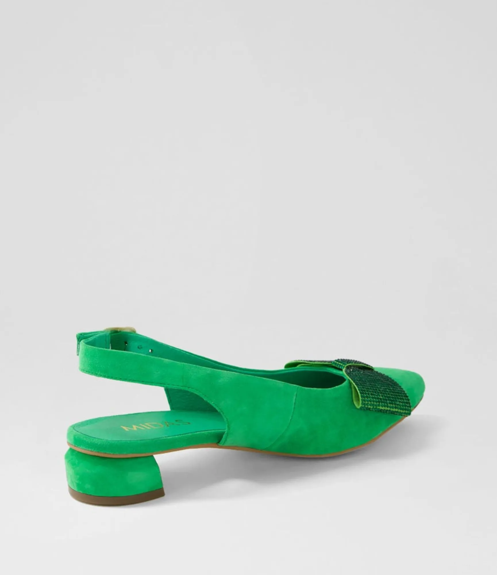 Cheap Midas Shoes Flura Light Emerald Suede Flat Shoes