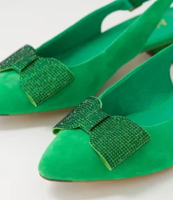 Cheap Midas Shoes Flura Light Emerald Suede Flat Shoes