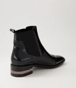 Fashion Midas Shoes Foro Black Heel Patent Leather Ankle Boots