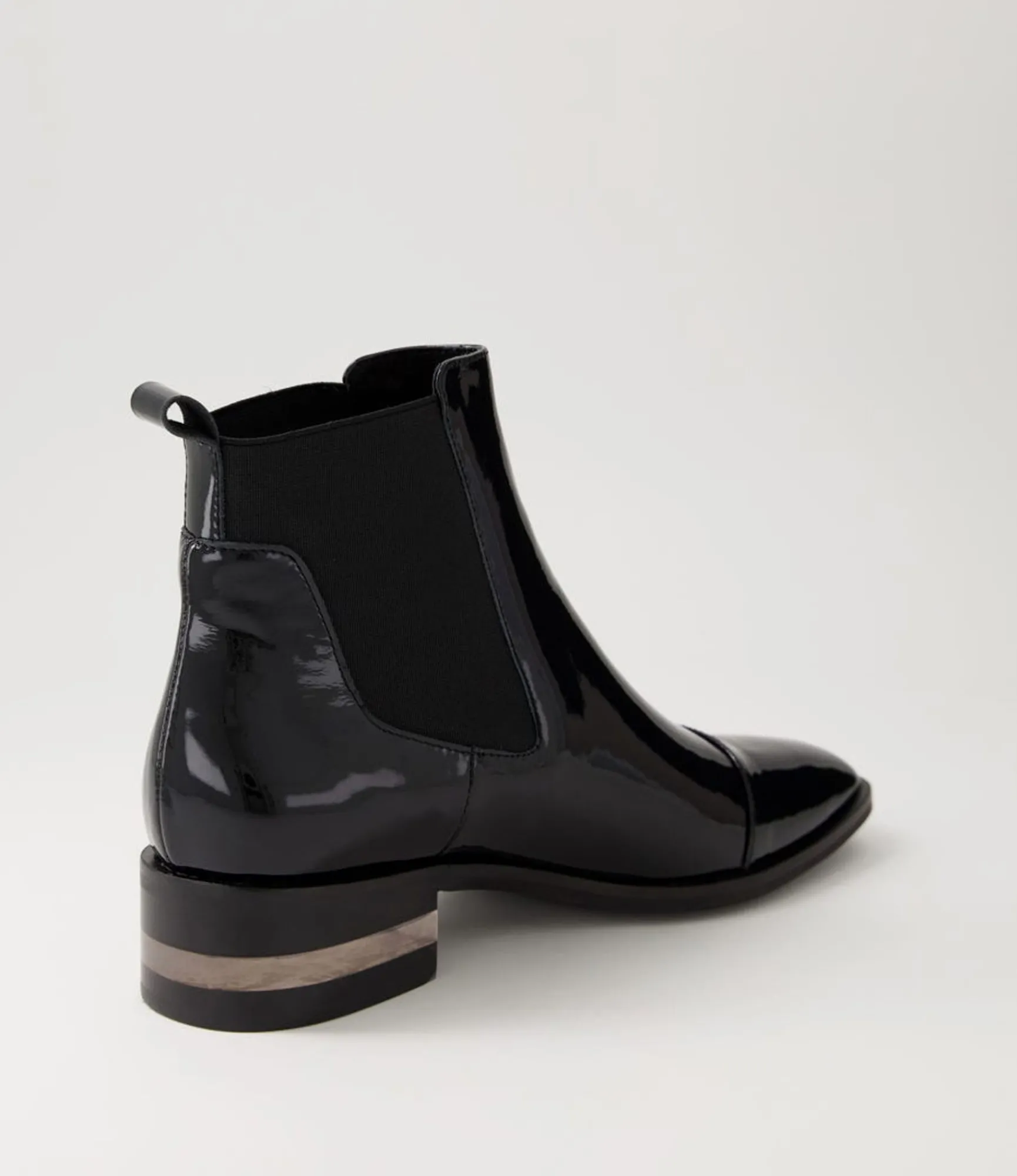 Fashion Midas Shoes Foro Black Heel Patent Leather Ankle Boots