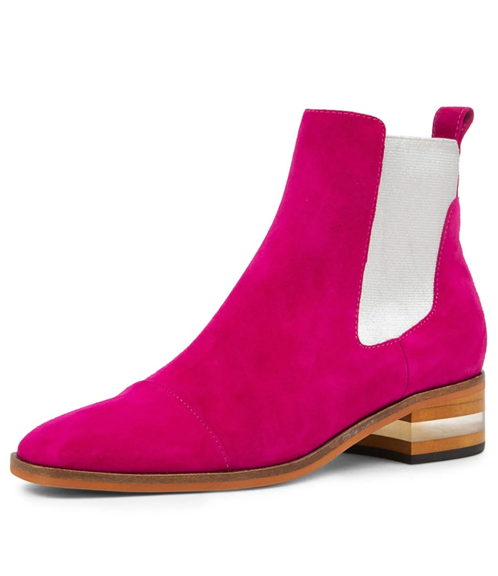 Shop Midas Shoes Foro Dark Fuchsia Silver Suede Ankle Boots