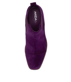 Hot Midas Shoes Foro Purple Suede Ankle Boots