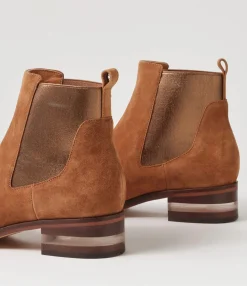 Flash Sale Midas Shoes Foro Tobacco Bronze Suede Elastic Ankle Boots