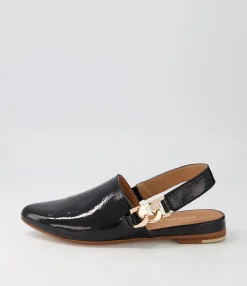 Hot Midas Shoes Fova Black Patent Leather Flat Shoes