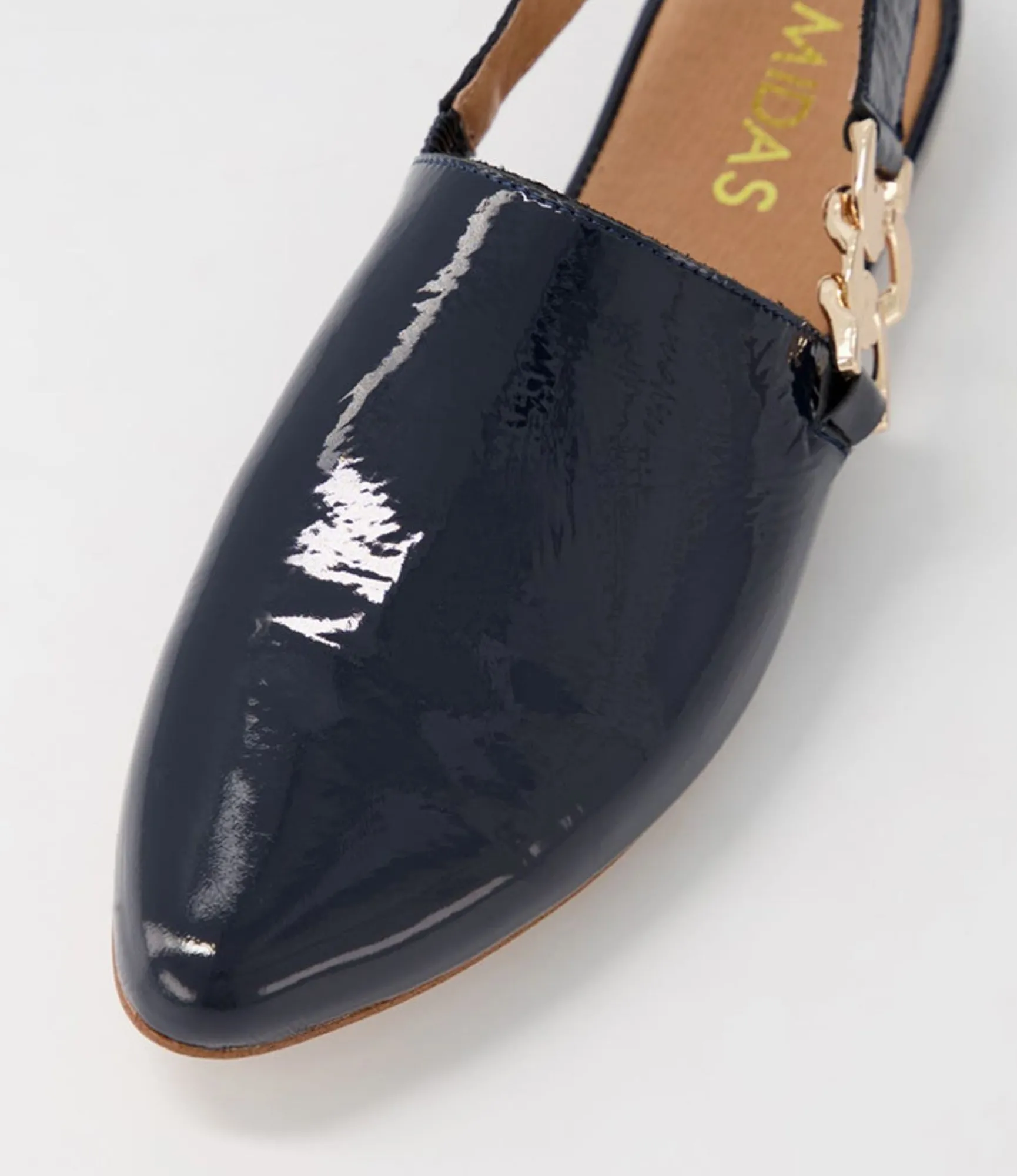 Sale Midas Shoes Fova Navy Patent Leather Flat Shoes