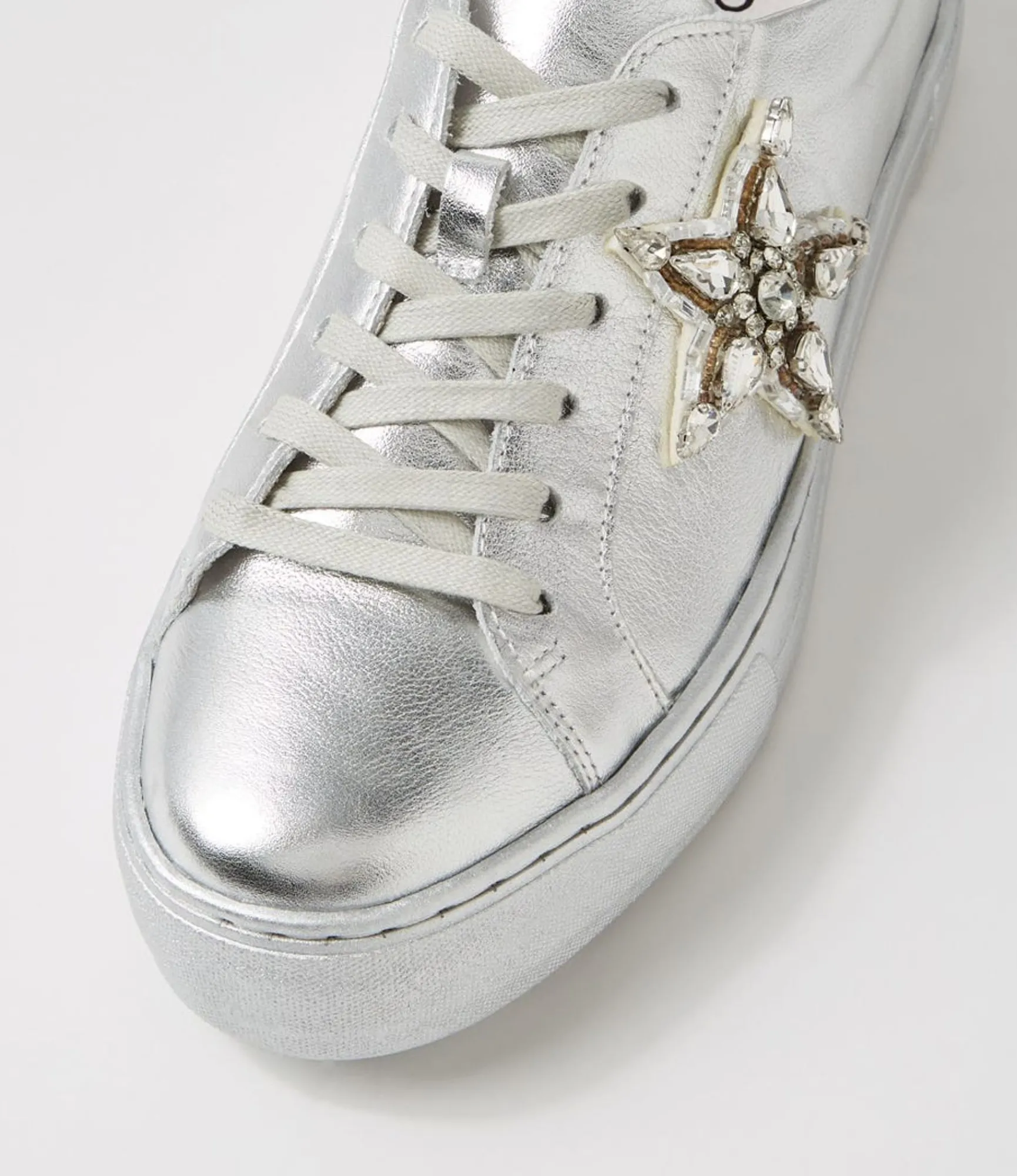 Best Sale Midas Shoes Foxxa Silver Leather Jewels Sneakers