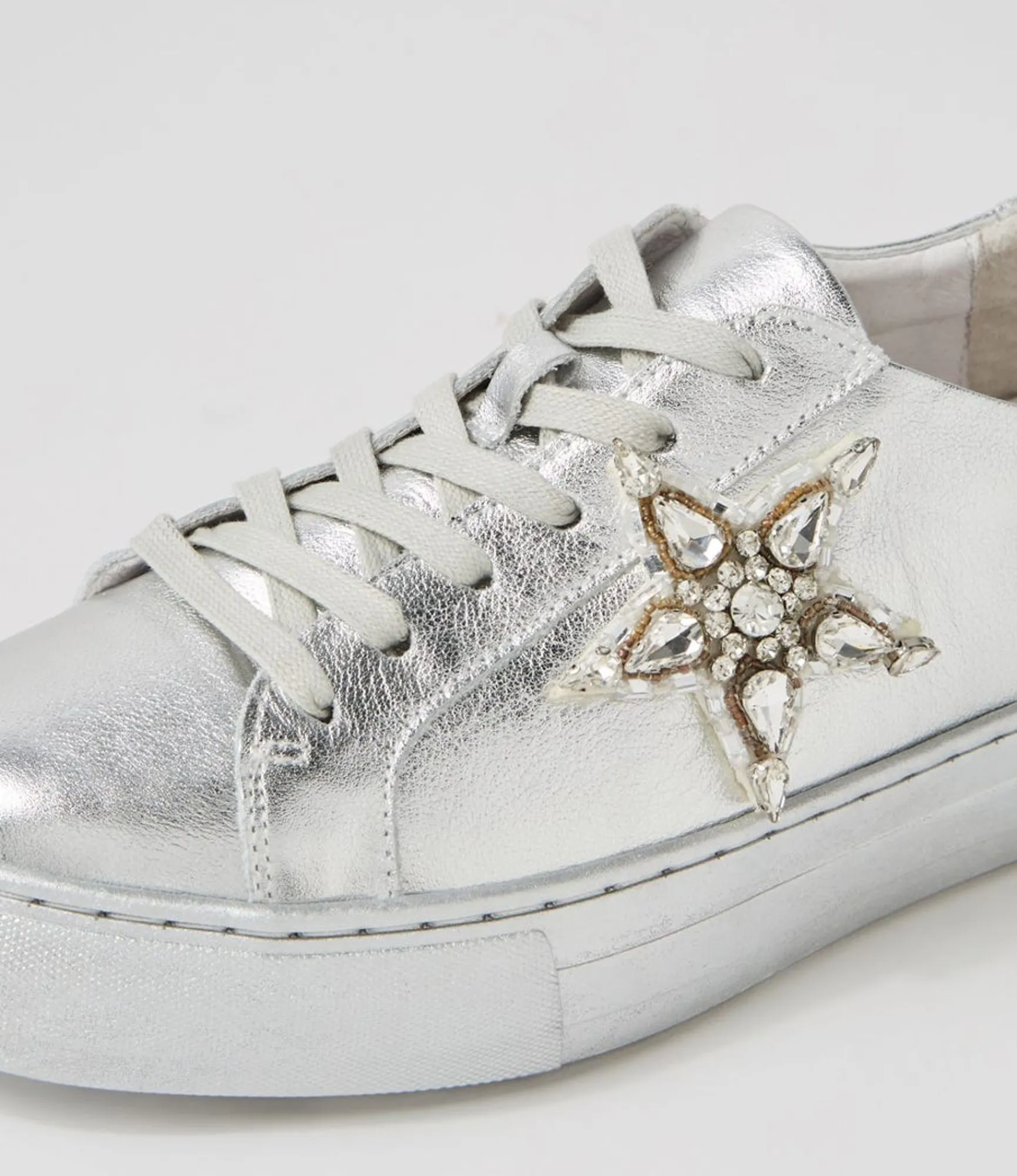 Best Sale Midas Shoes Foxxa Silver Leather Jewels Sneakers