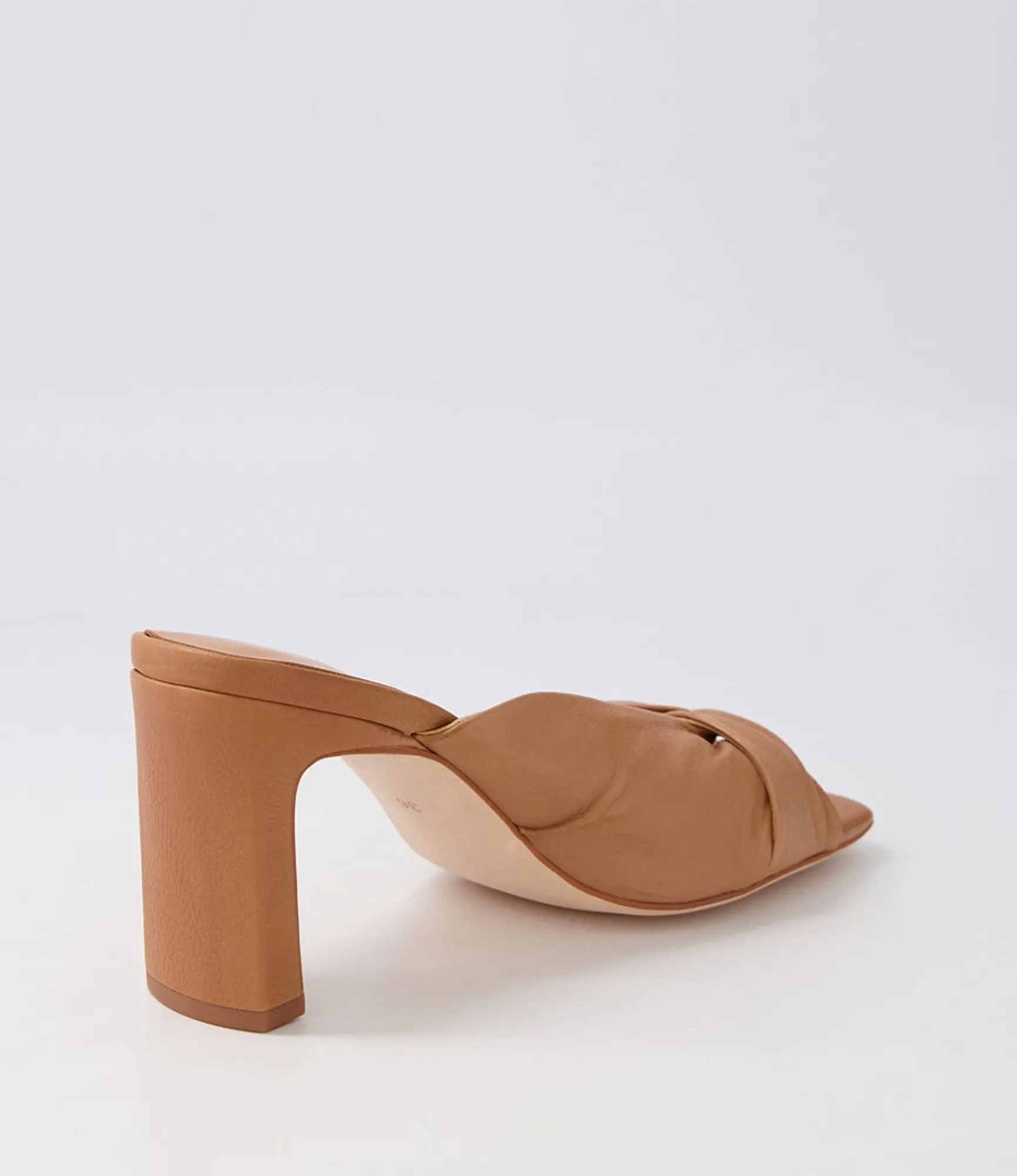 Discount Midas Shoes Franka Dark Tan Leather Slides