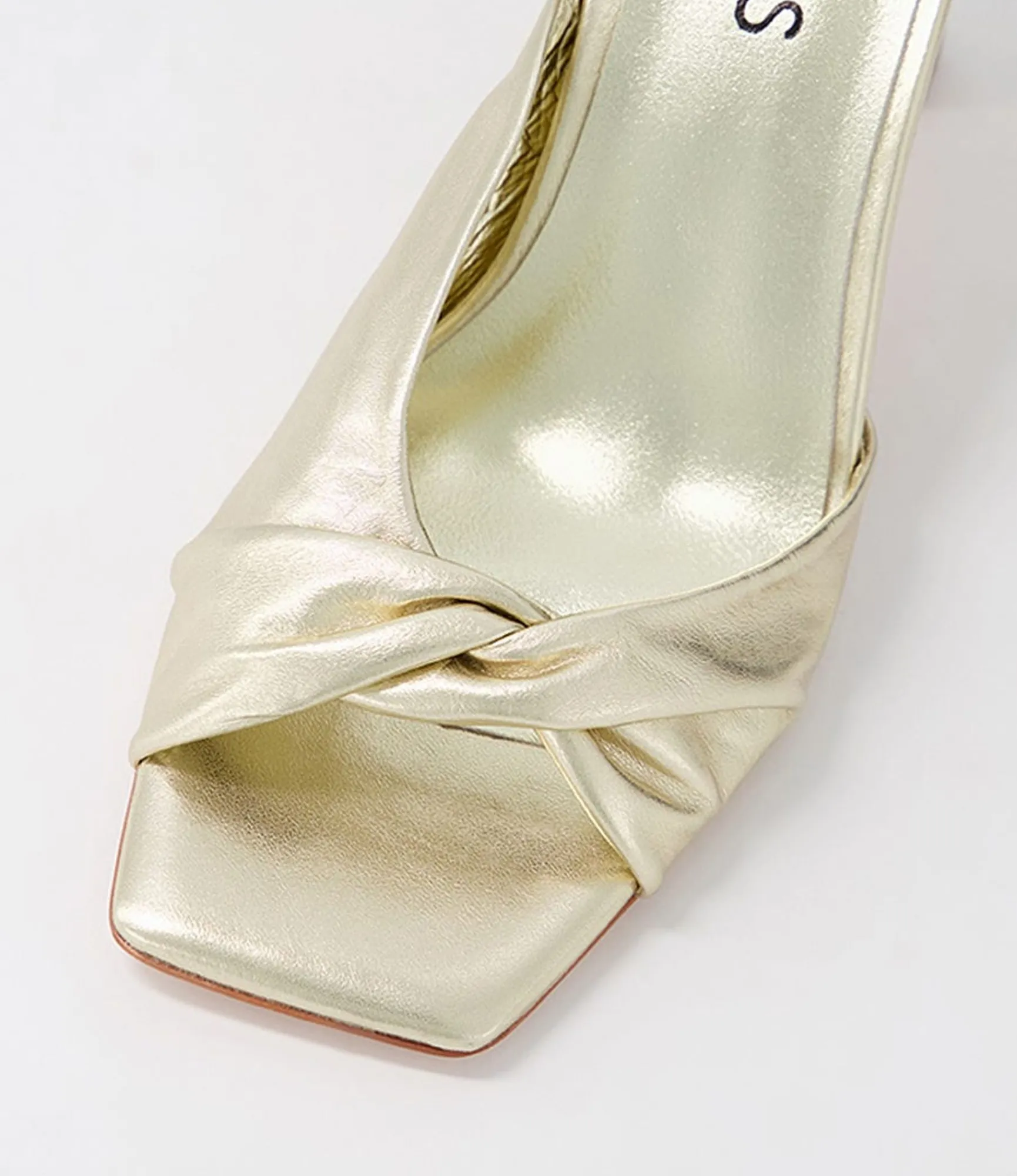 Fashion Midas Shoes Franka Gold Leather Slides