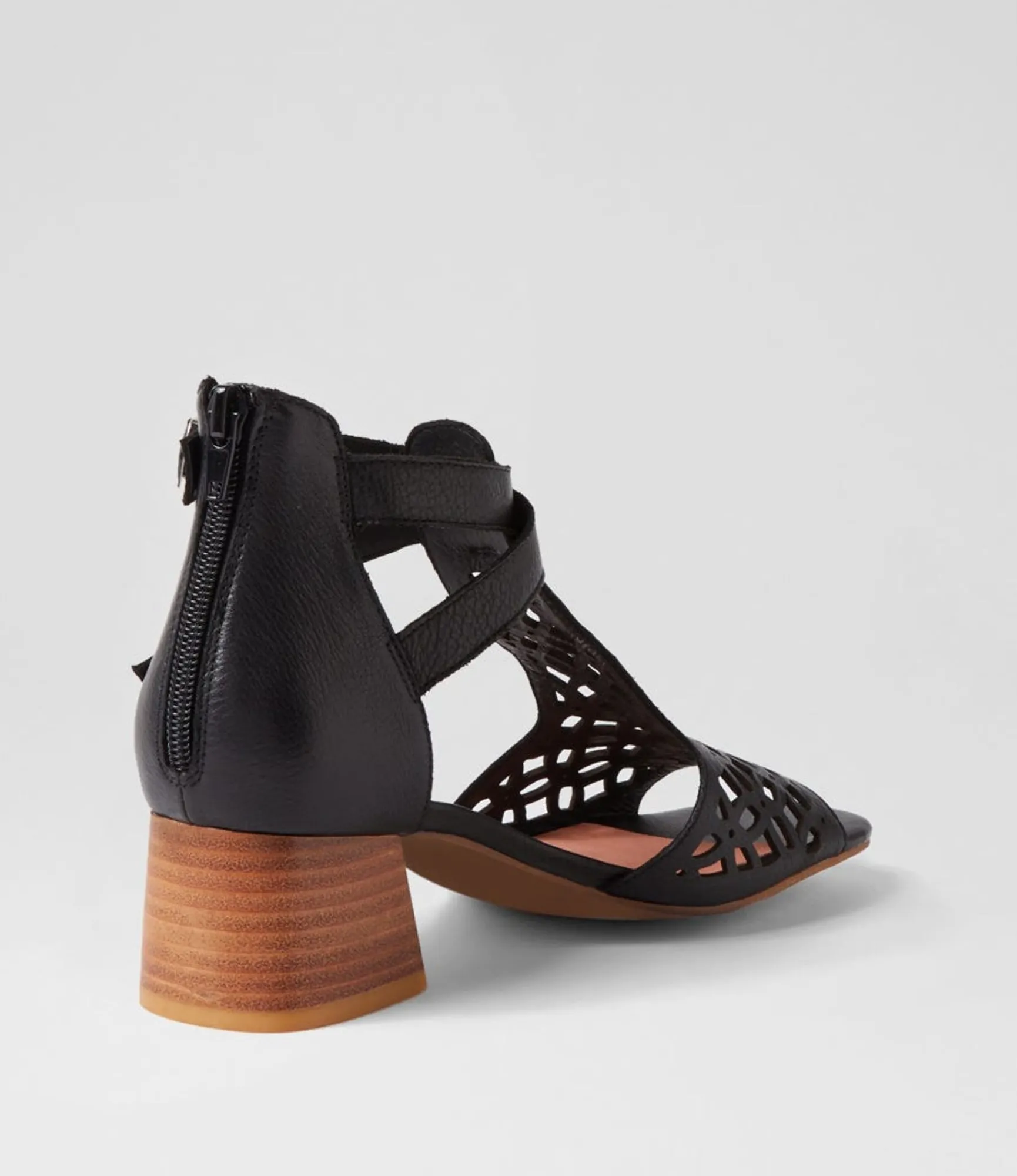 Best Midas Shoes Fyllis Black Natural Heel Leather Sandals