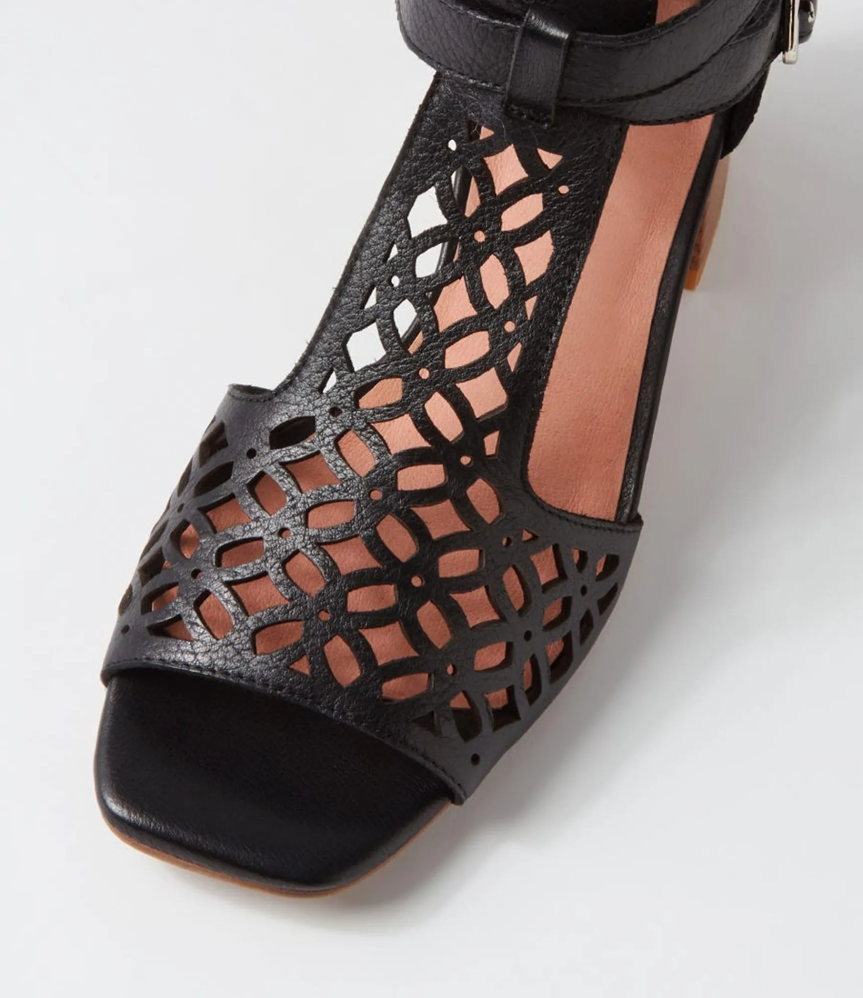 Best Midas Shoes Fyllis Black Natural Heel Leather Sandals