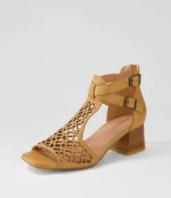 Cheap Midas Shoes Fyllis Dark Tan Leather Sandals