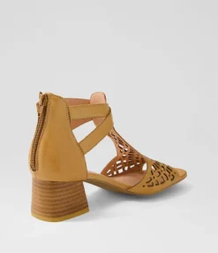 Cheap Midas Shoes Fyllis Dark Tan Leather Sandals