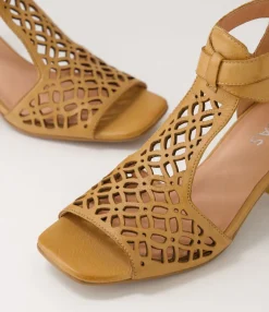 Cheap Midas Shoes Fyllis Dark Tan Leather Sandals