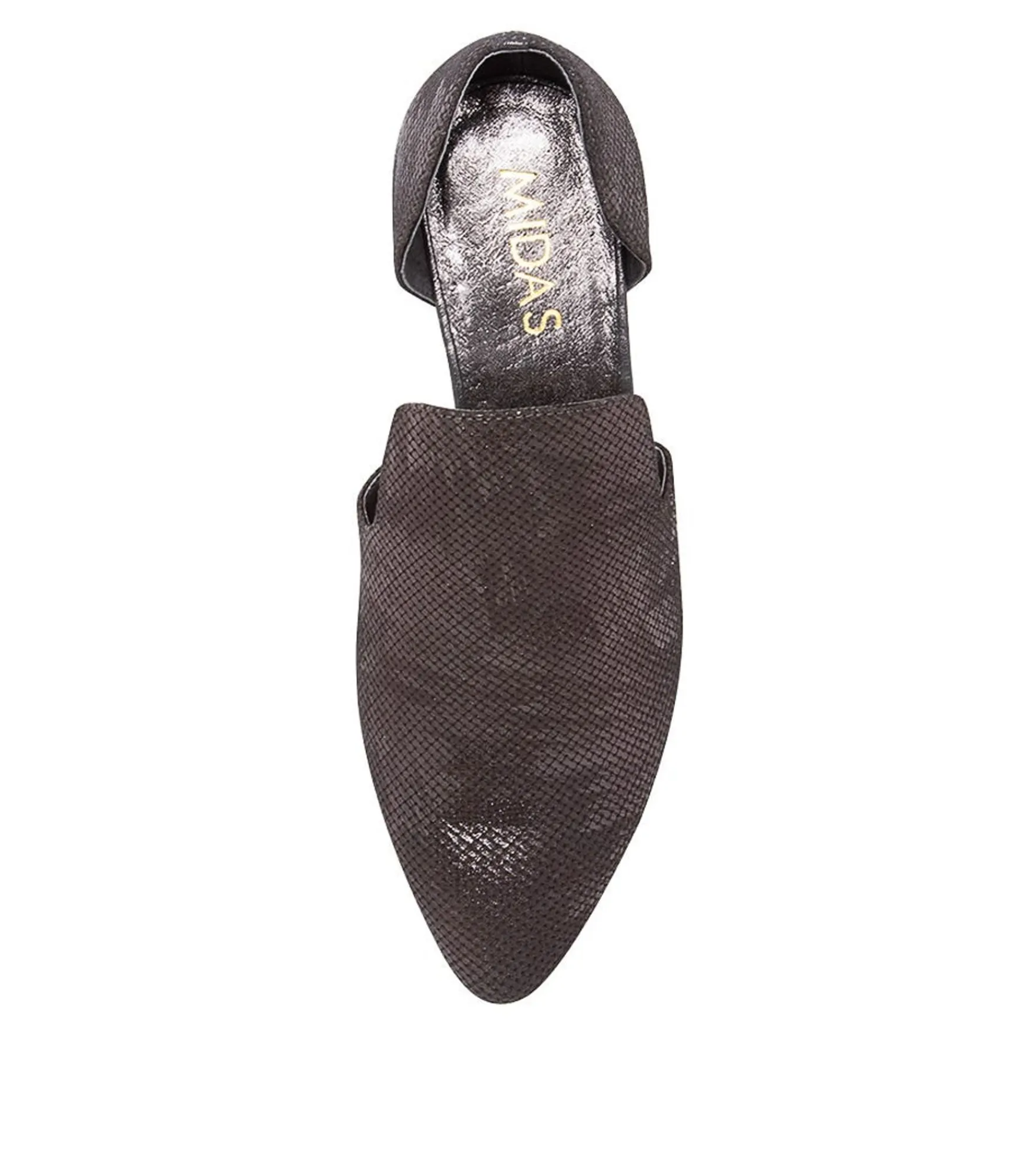 Shop Midas Shoes Fyre Pewter Leather Heels