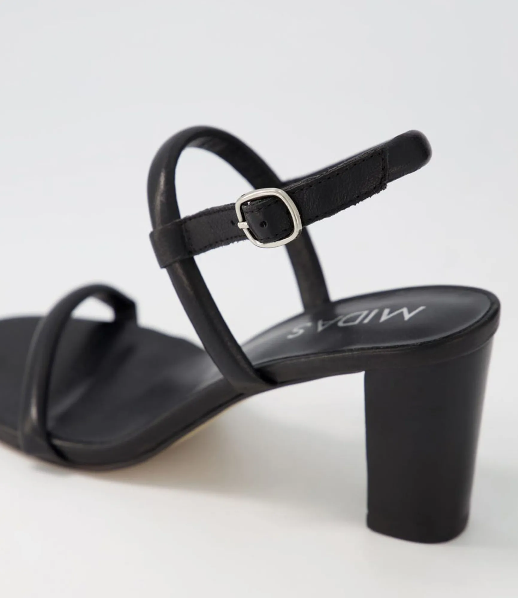 Cheap Midas Shoes Gablee Black Leather Sandals