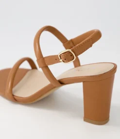 Discount Midas Shoes Gablee Dark Tan Leather Sandals