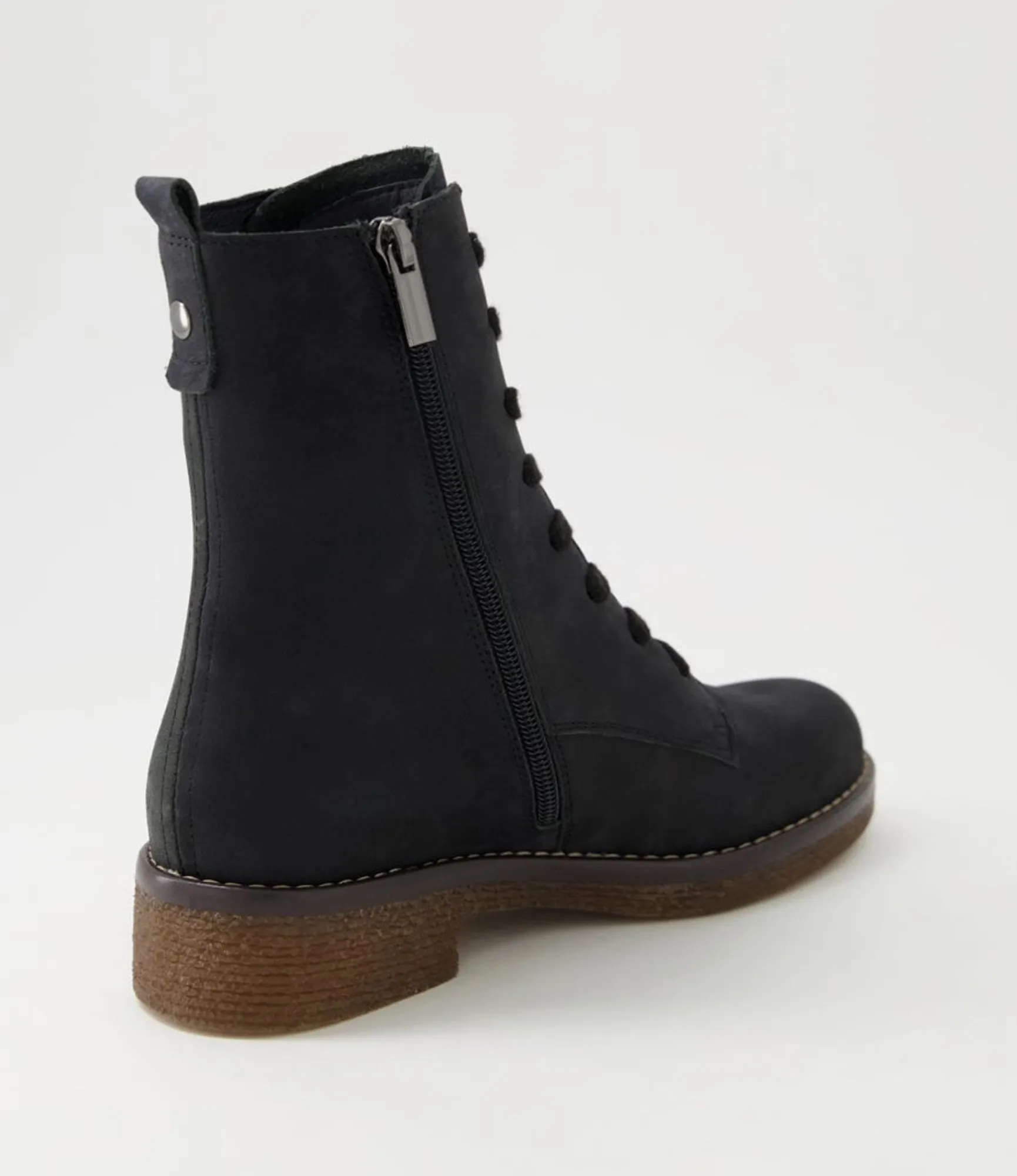 Cheap Midas Shoes Garnett Black Leather Lace Up Boots
