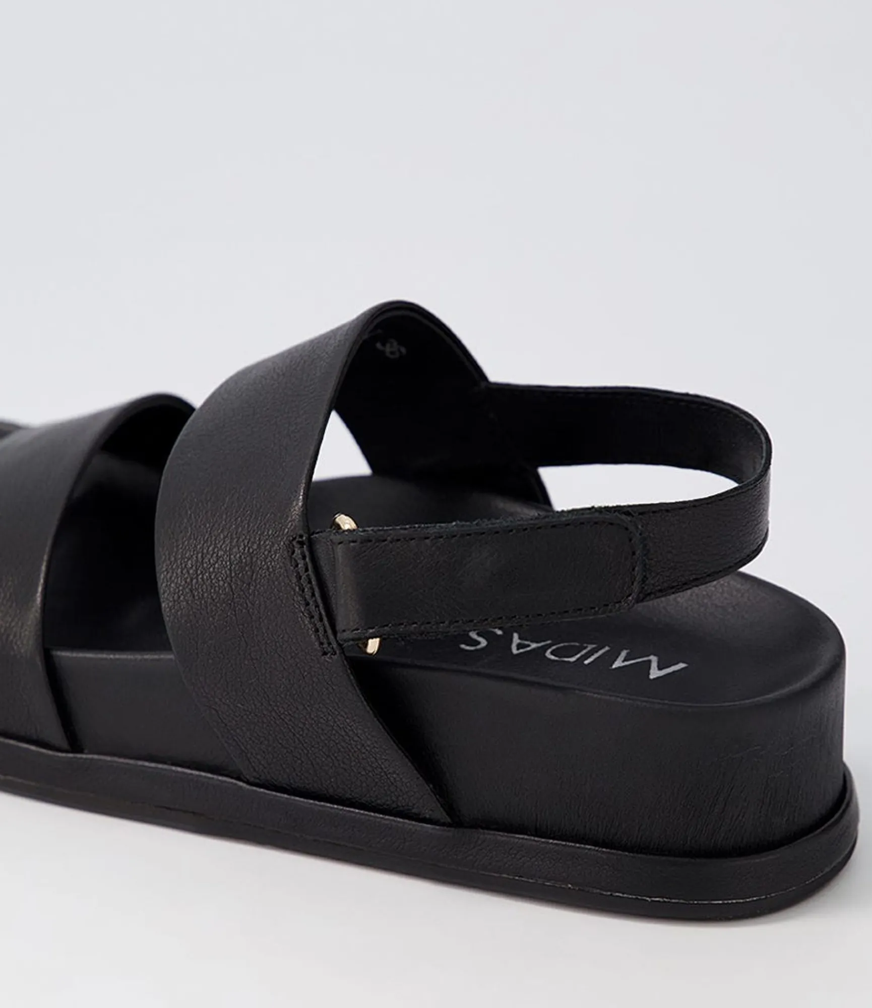 Best Midas Shoes Gea Black Leather Sandals