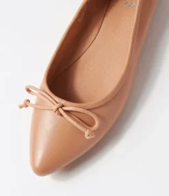 Outlet Midas Shoes Geddie Camel Leather Flat Shoes