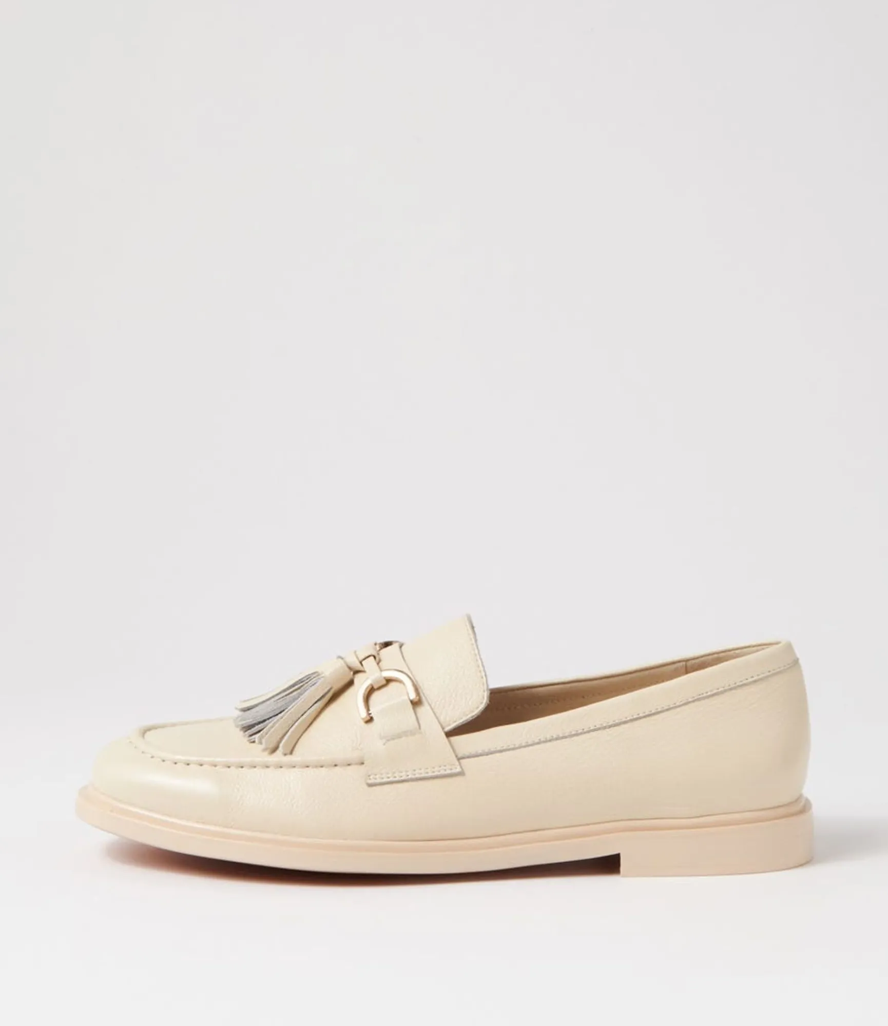 Cheap Midas Shoes Gello Oatmilk Leather Loafers