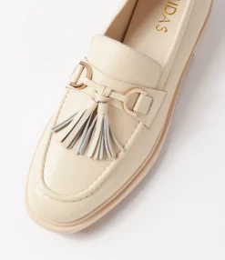Cheap Midas Shoes Gello Oatmilk Leather Loafers