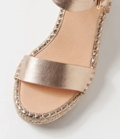 Online Midas Shoes Georgi Champagne Rope Leather Espadrilles