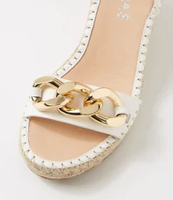 Shop Midas Shoes Geysi White Natural Rope Leather Sandals