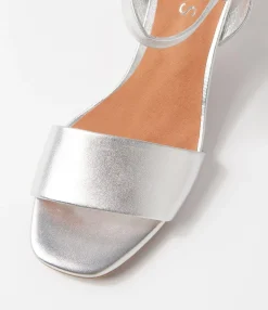 New Midas Shoes Gianna Silver Leather Sandals