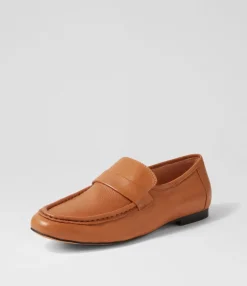 Store Midas Shoes Gilda Dark Tan Leather Loafers